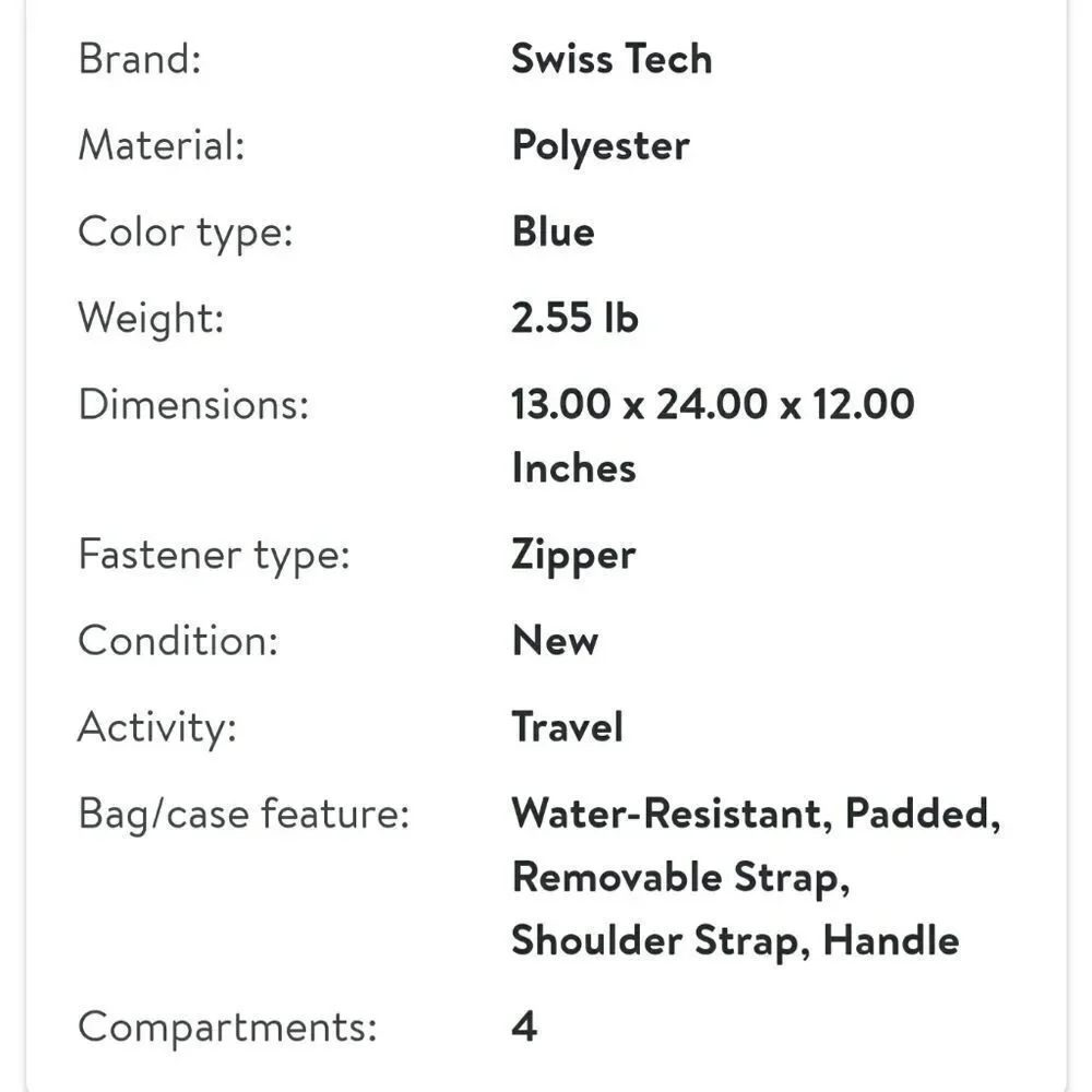 NWT SwissTech Excursion Blue 24